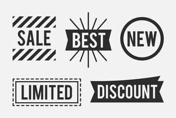 Obraz premium Set of Minimalist Promotional Marketing Badges and Labels