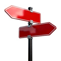 Blank Red Road Signs &ndash; Direction and Choice
