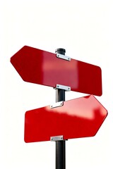 Empty Red Road Signs &ndash; Wayfinding and Strategy Illustration