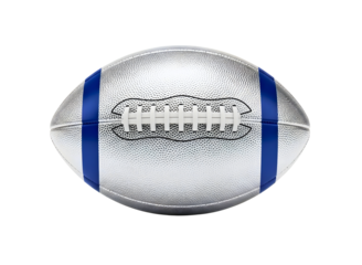 American football with blue stripes