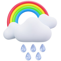 Rainbow Rain Weather Scene