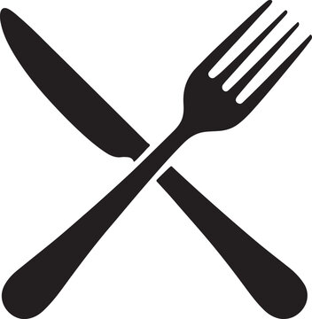 Fork Over Knife Crossed Symbol. Restaurant and Dining Symbol Vector. Food Service Cutlery Icon Illustration.