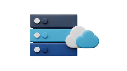 Fototapeta premium 3D Cloud Computing and Server Icon