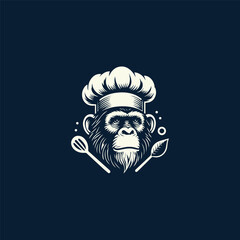 Chef Monkey Logo Vector