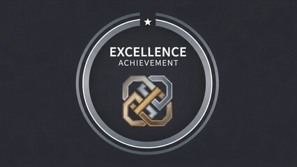 Excellence achievement badge with sleek design and star