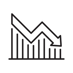 Decrease growth chart icon vector design template illustration in trendy style