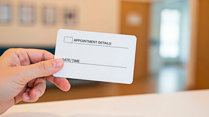 Patient Appointment Card Concept in health care system.
