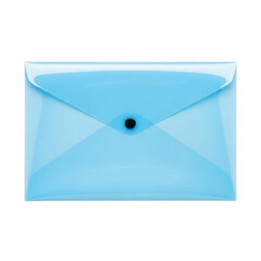Light blue envelope with black dot simple design on transparent background