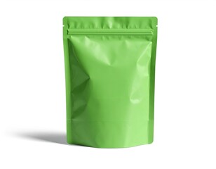 Blank Green Stand-Up Pouch Packaging Mockup
