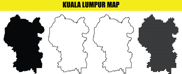 kuala lumpur map silhouette outline dot vector city graphic geographic region malaysian capital outline graphic © Ehan