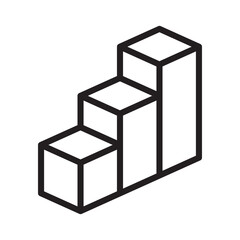 3D growth chart icon vector design illustration in trendy style