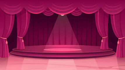 stage with red curtains