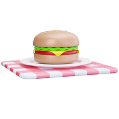 Burger Picnic Meal Plate