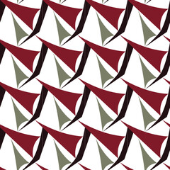 Burgundy grey and black geometric triangles in a modern abstract seamless pattern