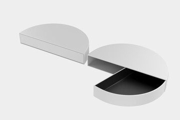 Recyclable Irregular Shaped of Luxury Handmade Box For Food, Chocolate, candy Etc. 3d illustration