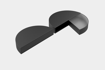 Recyclable Irregular Shaped of Luxury Handmade Box For Food, Chocolate, candy Etc. 3d illustration