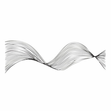 Illustration vectorielle de courbes ondul&eacute;es, motif abstrait en lignes noires. Le design &eacute;voque des ondes sinuso&iuml;dales, des vibrations ou des fonctions math&eacute;matiques param&eacute;triques, noir