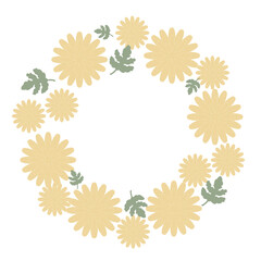 やさしい花のリース 幼稚園クラス名シリーズ｜菊 / Gentle Flower Wreath for Kindergarten Class &ndash; Chrysanthemum