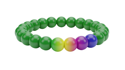 Obraz premium Colorful beaded bracelet isolated on transparent background