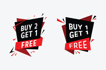 Set of Sale Tags or Ribbon Banner