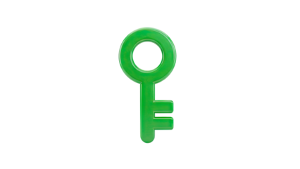 Single Green Key Icon - Solution, Access, Unlock Concept