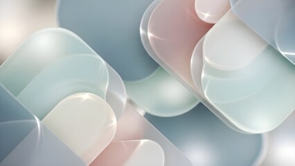 Soft Pastel Abstract Shapes with Glossy Finish