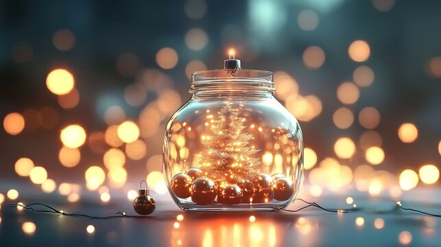 Elegant holiday charm with gold ornaments against a moody backdrop.