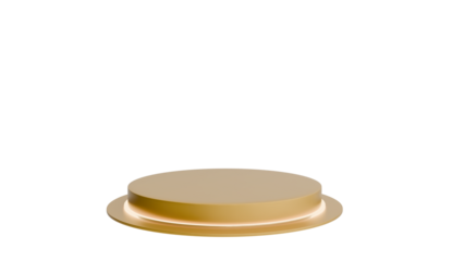 Golden Pedestal Isolated on Transparent Background