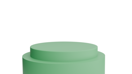 Empty Green Podium on Transparent Background
