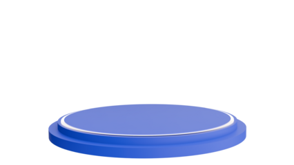 Blue Circular Platform on Transparent Background