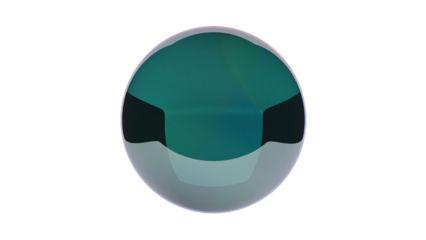 Abstract Spherical Glass Object on Transparent Background