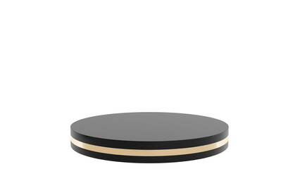 Black Round Pedestal on Transparent Background