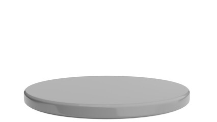 Empty Round Gray Display Podium