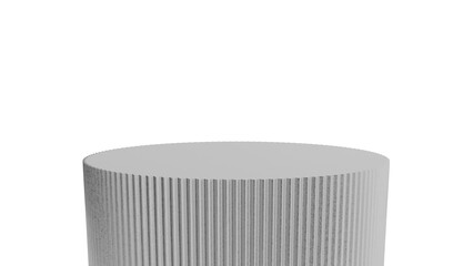 Minimalist Cylindrical Pedestal on Transparent Background