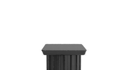 Black Pedestal on Transparent Background