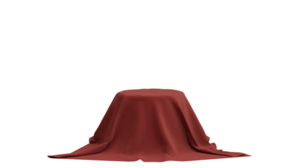 Red Cloth Draped Over Hidden Object