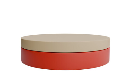 Red and Beige Cylindrical Display Pedestal