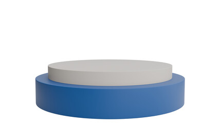Empty Blue and White Pedestal Stand