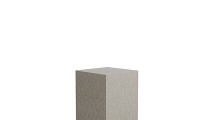 Tall White Pedestal on Transparent Background
