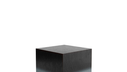 Floating Black Cube with Transparent Background