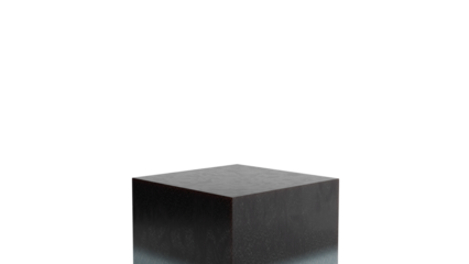 Floating Black Cube with Transparent Background