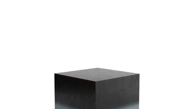 Floating Black Cube with Transparent Background
