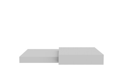 Empty White Pedestal on Transparent Background