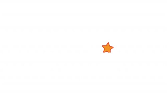 animated five stars appearing one by one, symbolizing product rating and customer review