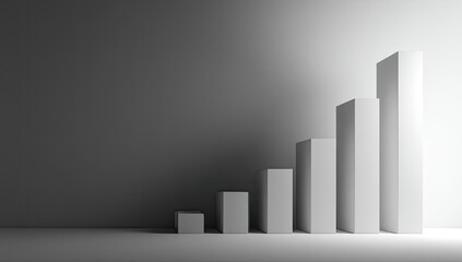 White ascending bars on a gradient background