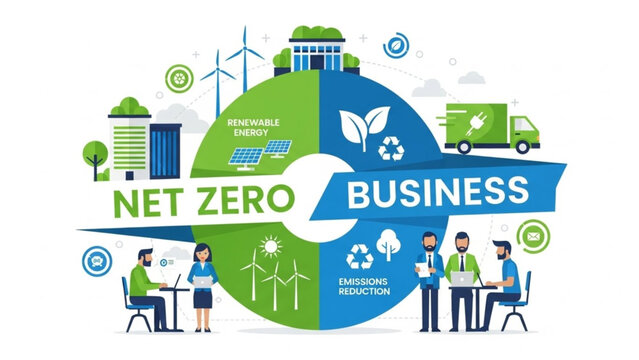 Green Energy and Net Zero Technology Circular Economy Vector