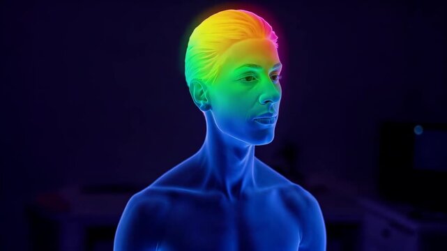 Human body color light and shadow side effect