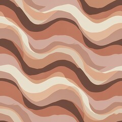 Wavy abstract pattern with warm gradient tones of brown beige and terracotta creating a sense of movement.