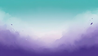 Serene fantasy abstract landscape with purple mist and teal sky background wallpaper.