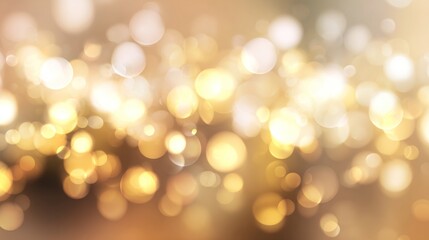 Fototapeta premium A soft, blurred background with golden bokeh lights creating a warm, dreamy atmosphere suitable for various artistic applications.